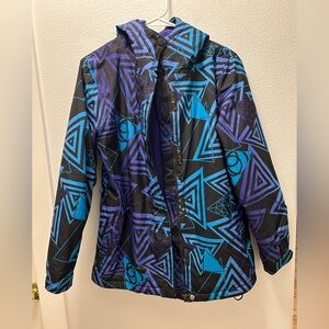 Empyre Blue and Black Geometric Ski Jacket